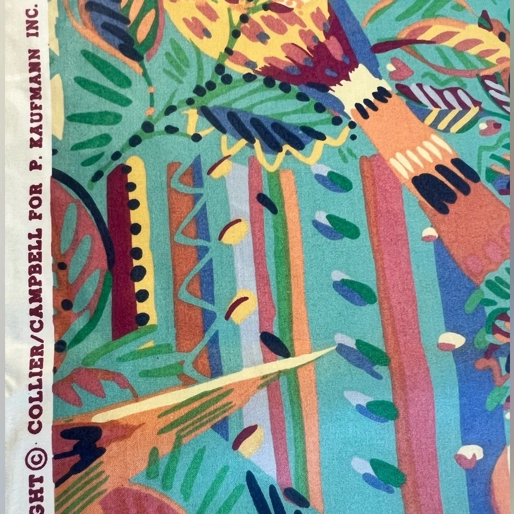 Vintage Collier/Campbell for P. Kaufman Screen printed colorful birdsong